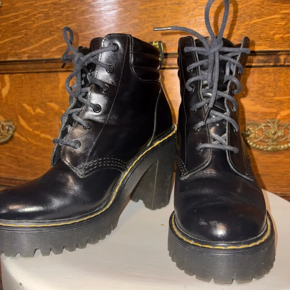 Dr. Martens Persephone Black Leather Platform Heeled Boots | Size 5 - Picture 2 of 16
